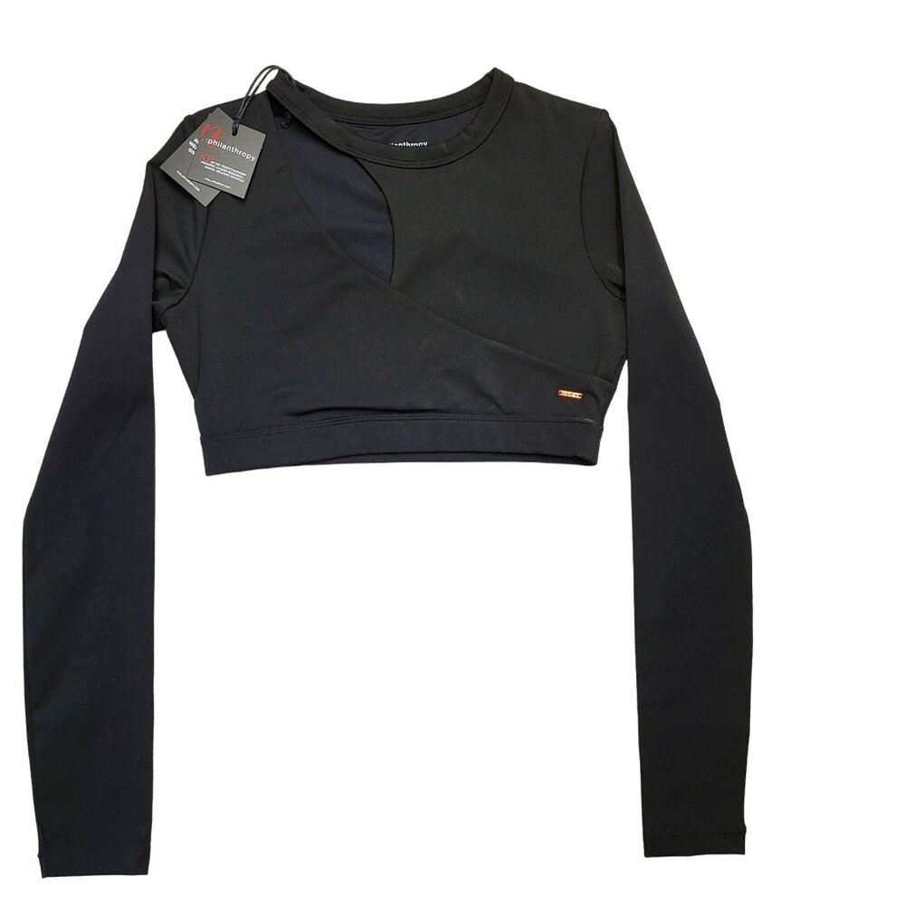 n:Philanthropy, Athletic, Crop, Cutout, Long Sleeve, Small, Black, Woman's, NWT